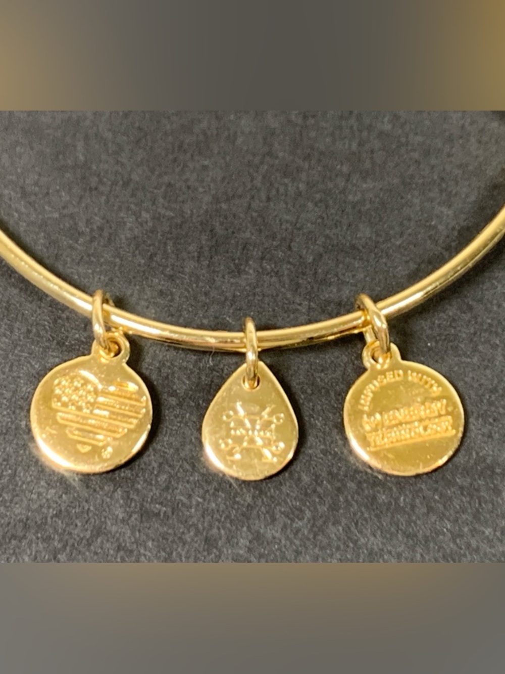 Alex and Ani Gold Tone Bangle Bracelet Guardian Angel Charm - Picture 3 of 6